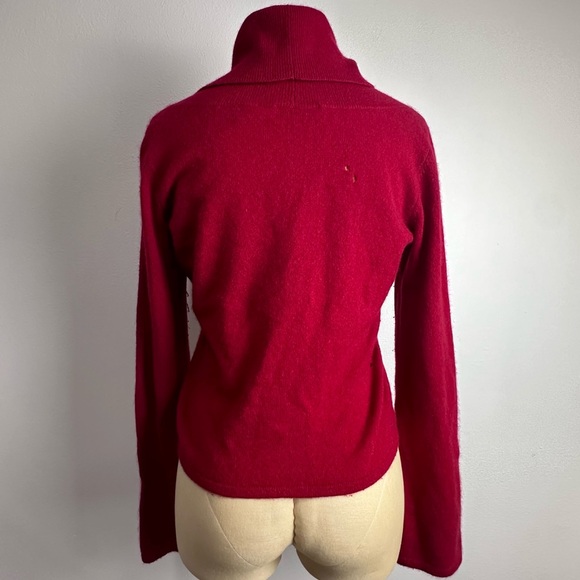 Hugo Buscati Cashmere Red Turtleneck Sweater Small - Picture 2 of 5